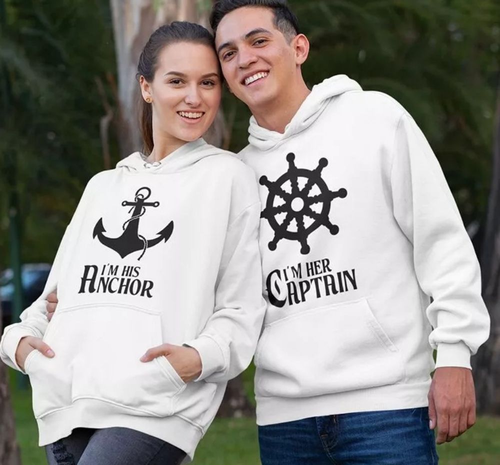 זוג קפוצונים Her Captain & His Anchor