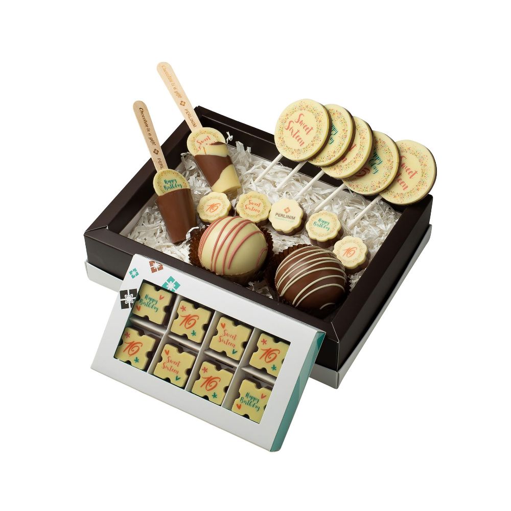 תמונה של מארז מתנה ליום הולדת Sweet 16 אוסף יצירות שוקולד מיוחדות