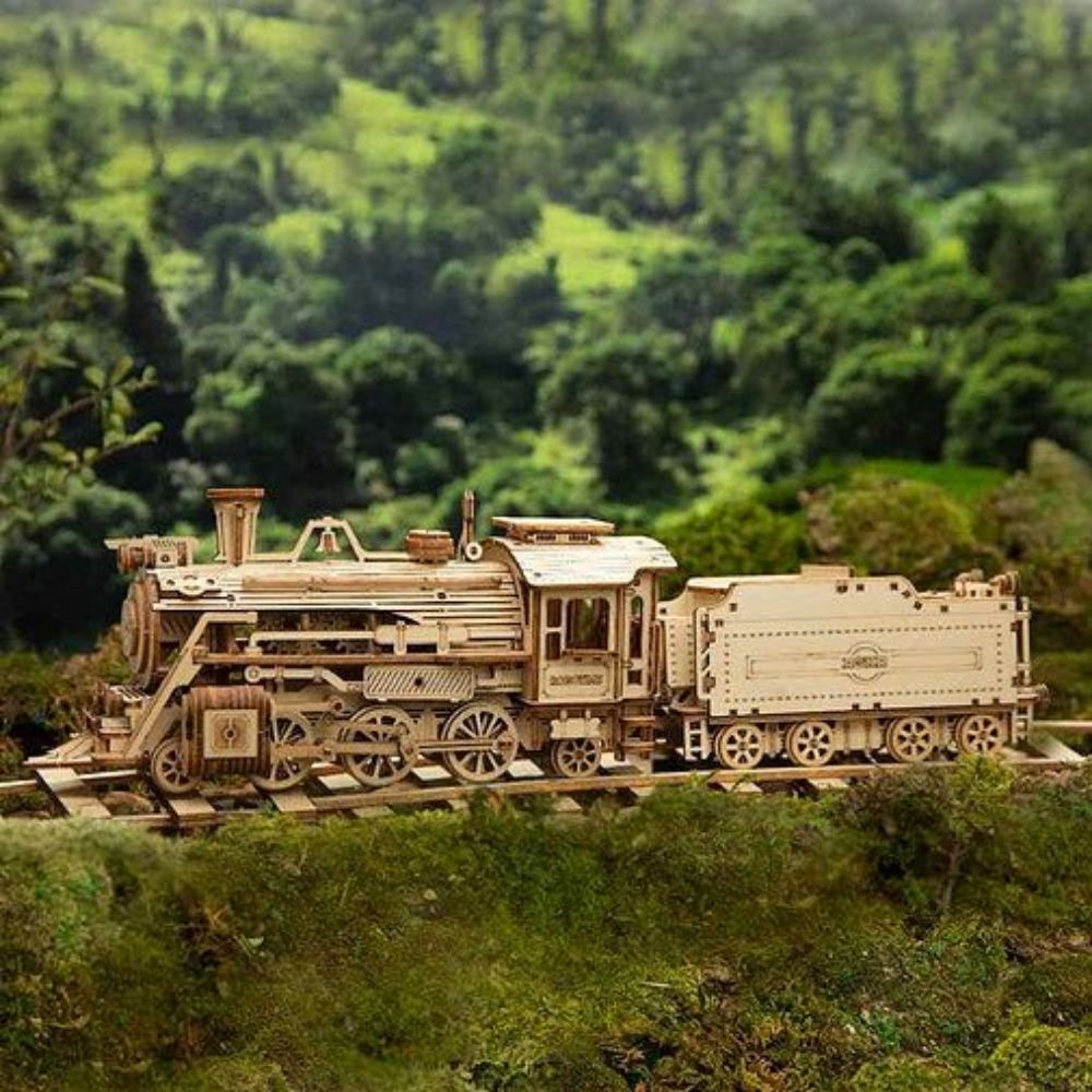 תמונה של פאזל למבוגרים - מודל רכבת מעץ 3D