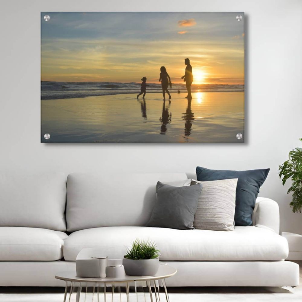 תמונה של הדפסה על זכוכית - תמונה זוגית או משפחתית לקיר 