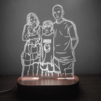תמונה של מנורה מאויירת זוגית או משפחתית בהזמנה אישית 