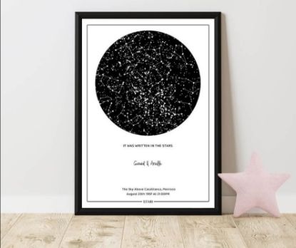 מפת כוכבים - גוון מסגרת שחור