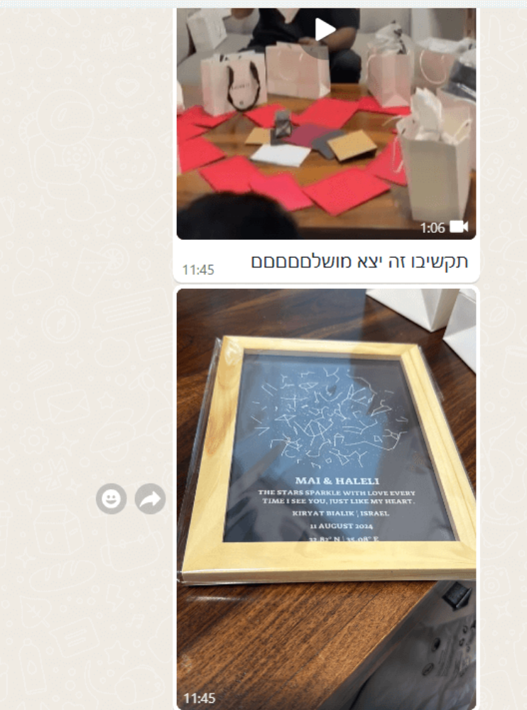 תמונה של מפת כוכבים בהתאמה אישית