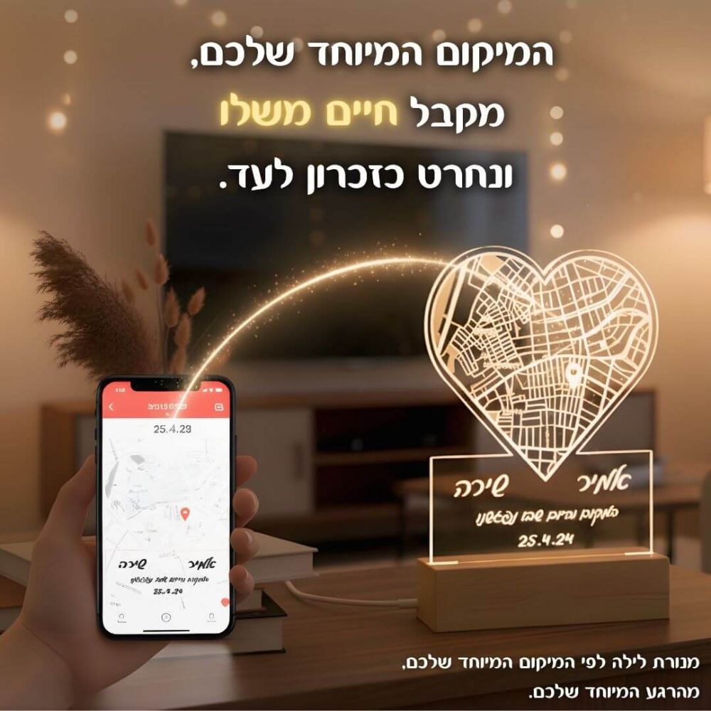 מנורת לילה עם מיקום אישי