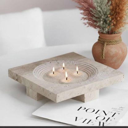 תמונה של Marble Grain Square-פניני שעווה