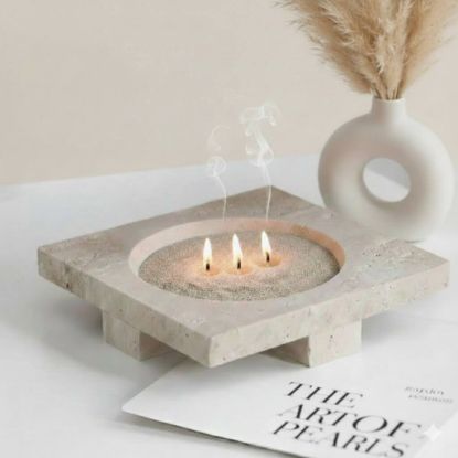 תמונה של Marble Grain Square-פניני שעווה